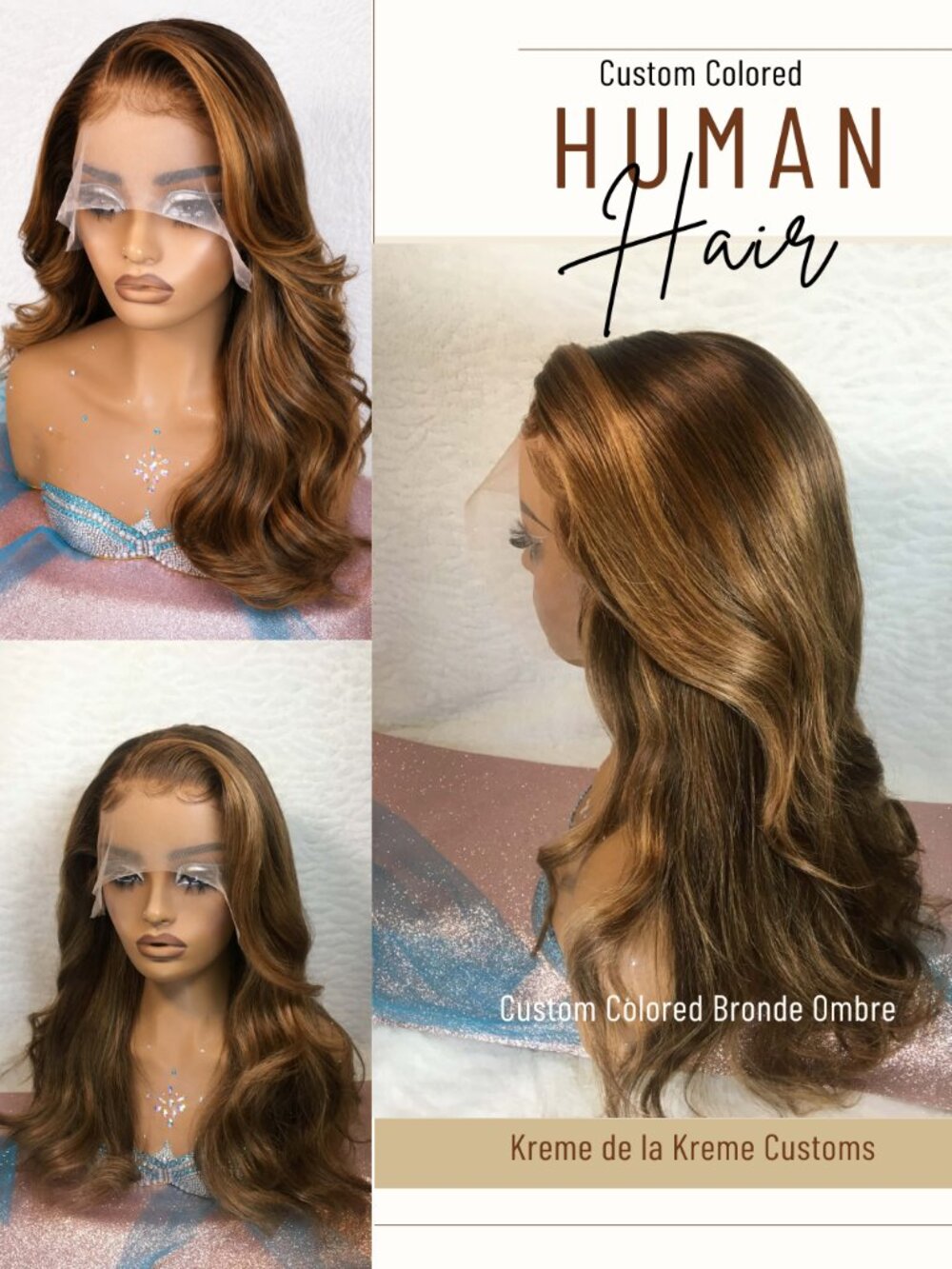16-24 inch Colored Lace Wig Dark Auburn Brunette Highlighted